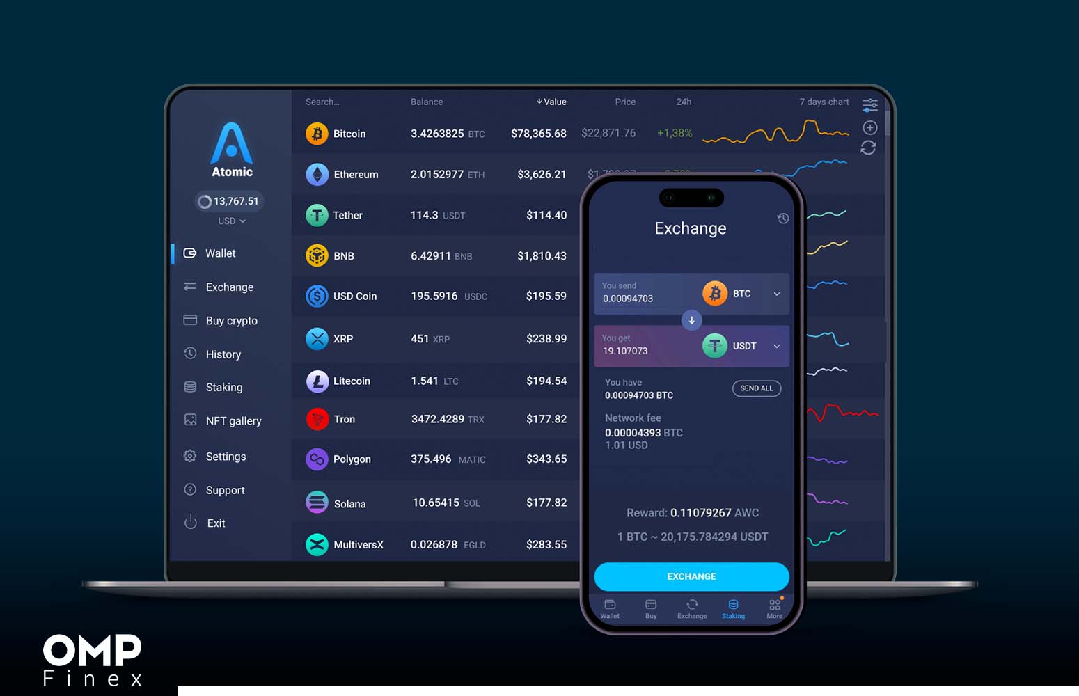 نحوه بازیابی کیف پول اتمیک والت (Atomic Wallet) صرافی او ام پی فینکس