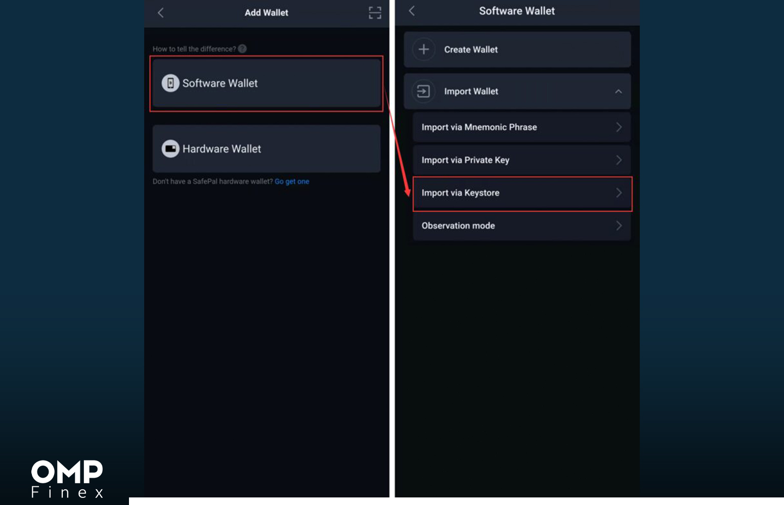وارد کردن کیف پول با استفاده از کیاستور (Import via Keystore)