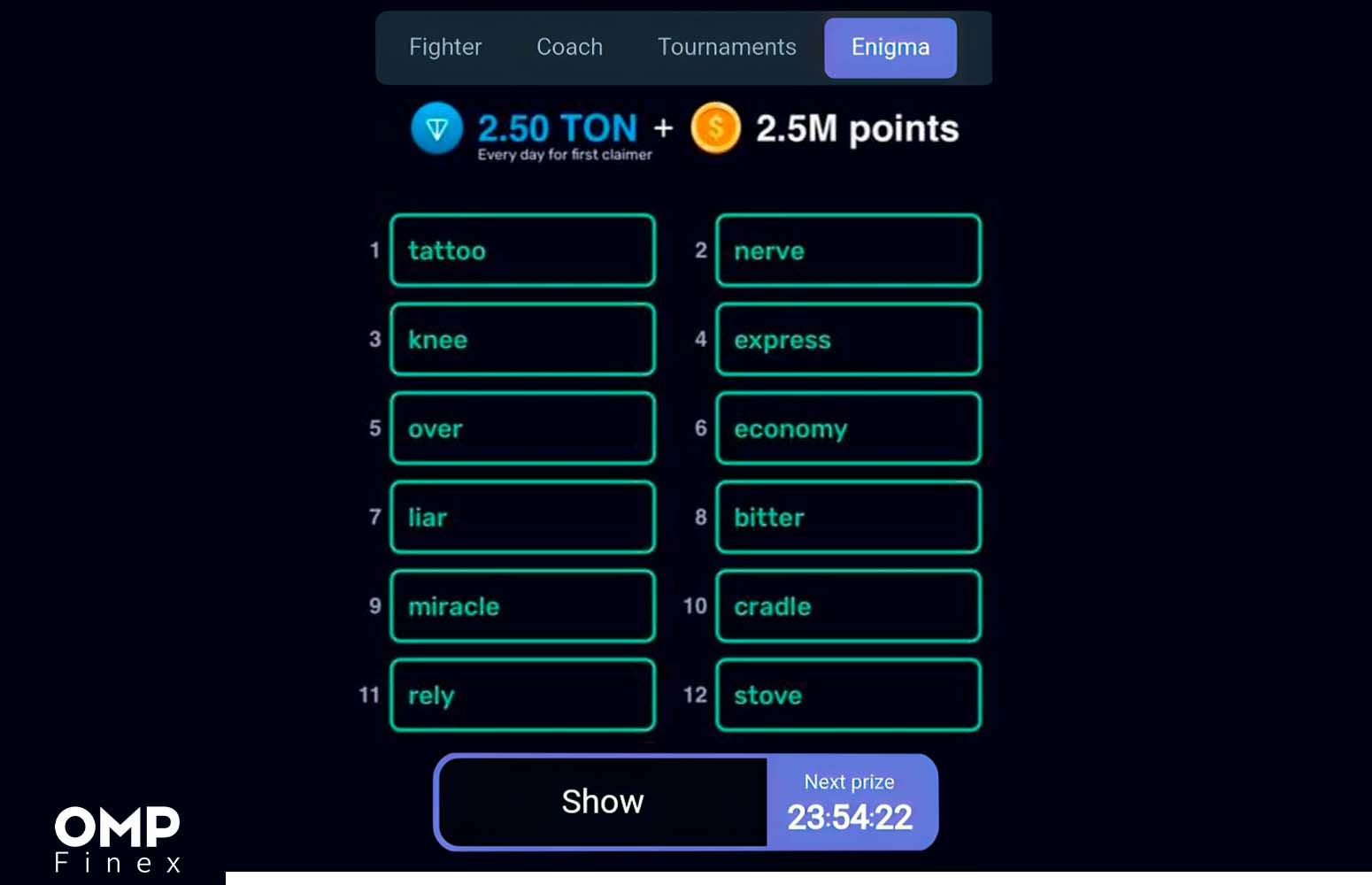 کد انیگما 30 مرداد