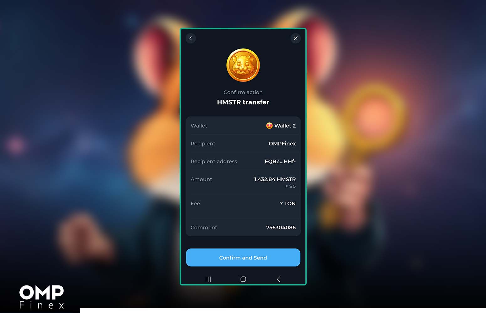 تایید انتقال توکن های همستر به صرافی او ام پی فینکس