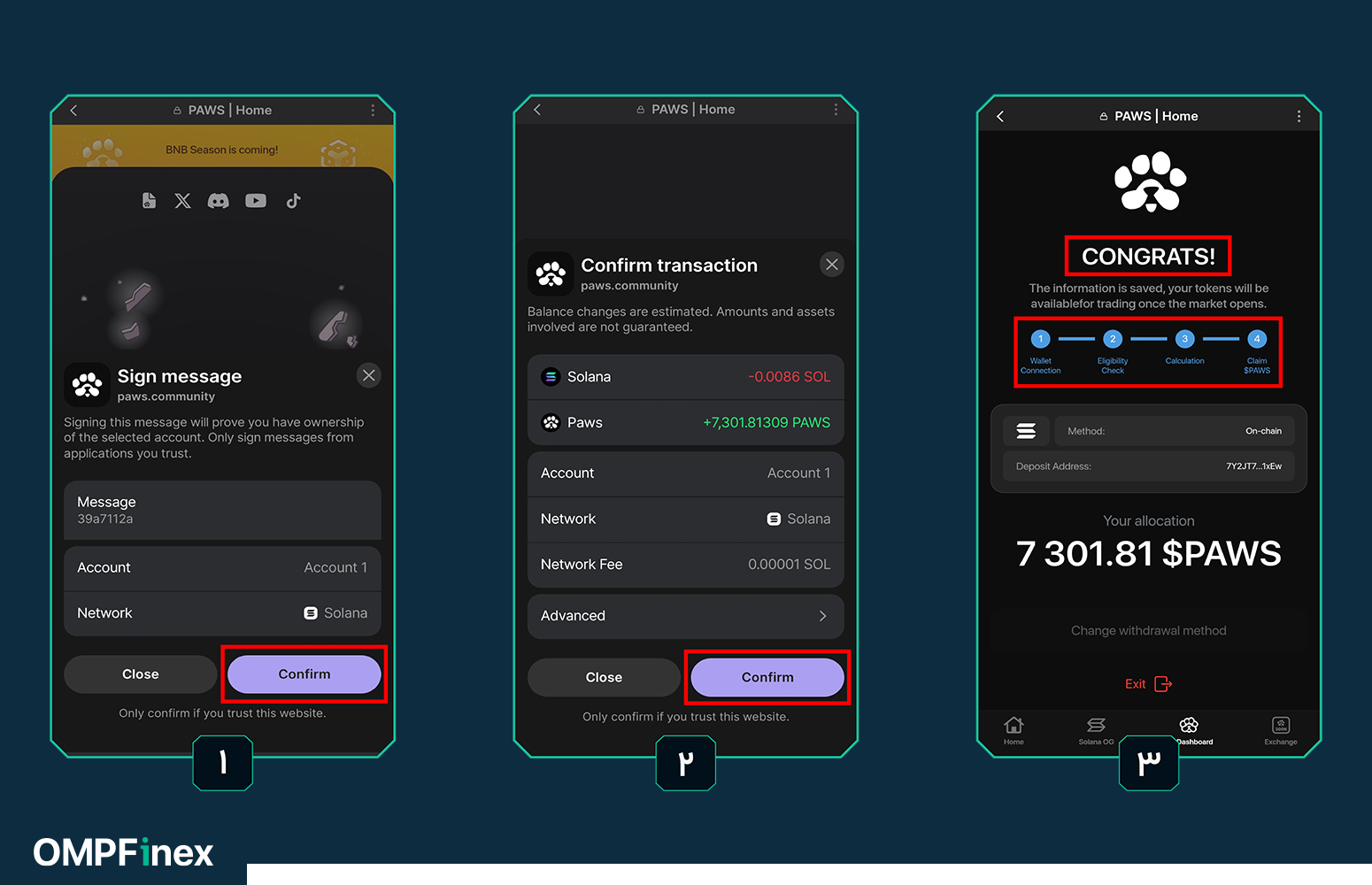 برداشت ایردراپ paws در کیف پول