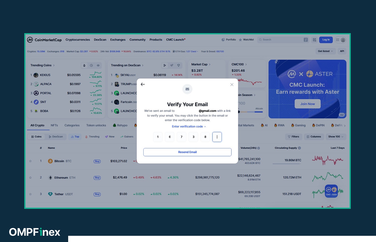 کد شش رقمی ثبت نام در سایت کوین مارکت کپ