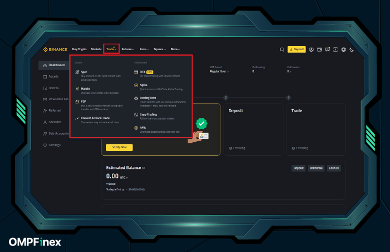 طریقه ترید در بایننس