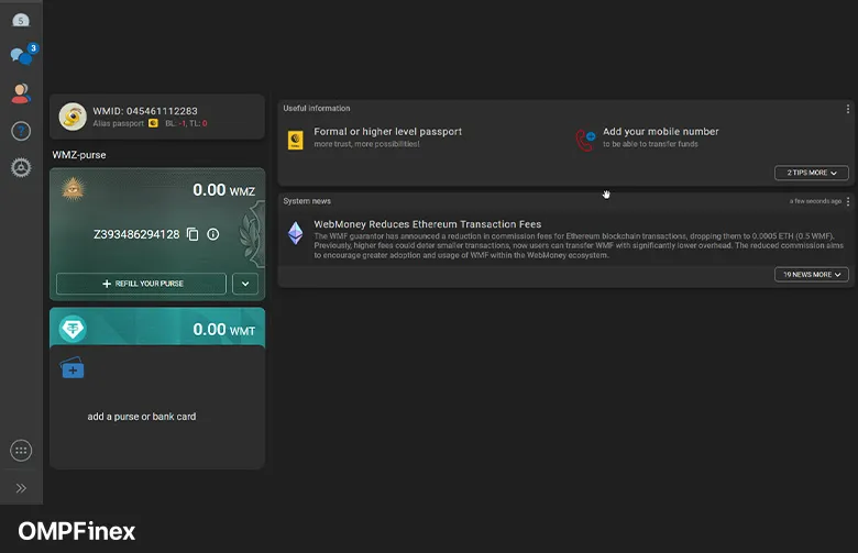 ایجاد کیف پول وب مانی 